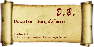 Doppler Benjámin névjegykártya